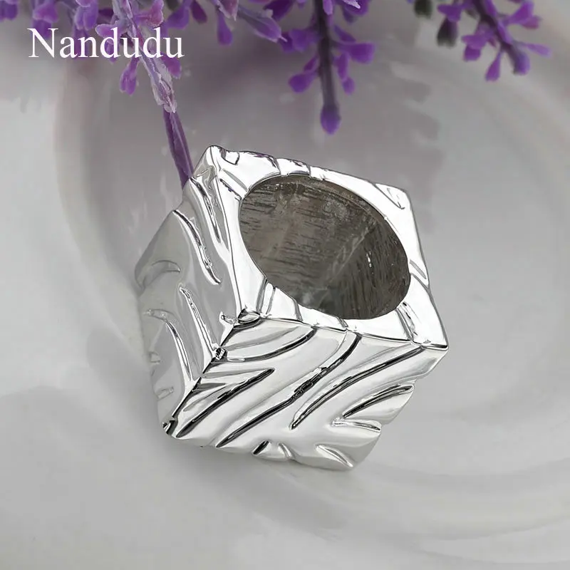 Nandudu Square Rings Unisex Woman Man Gold Silver Color Cocktail Ring Accessories Fashion Jewelry Gift R867 R868 | Украшения и