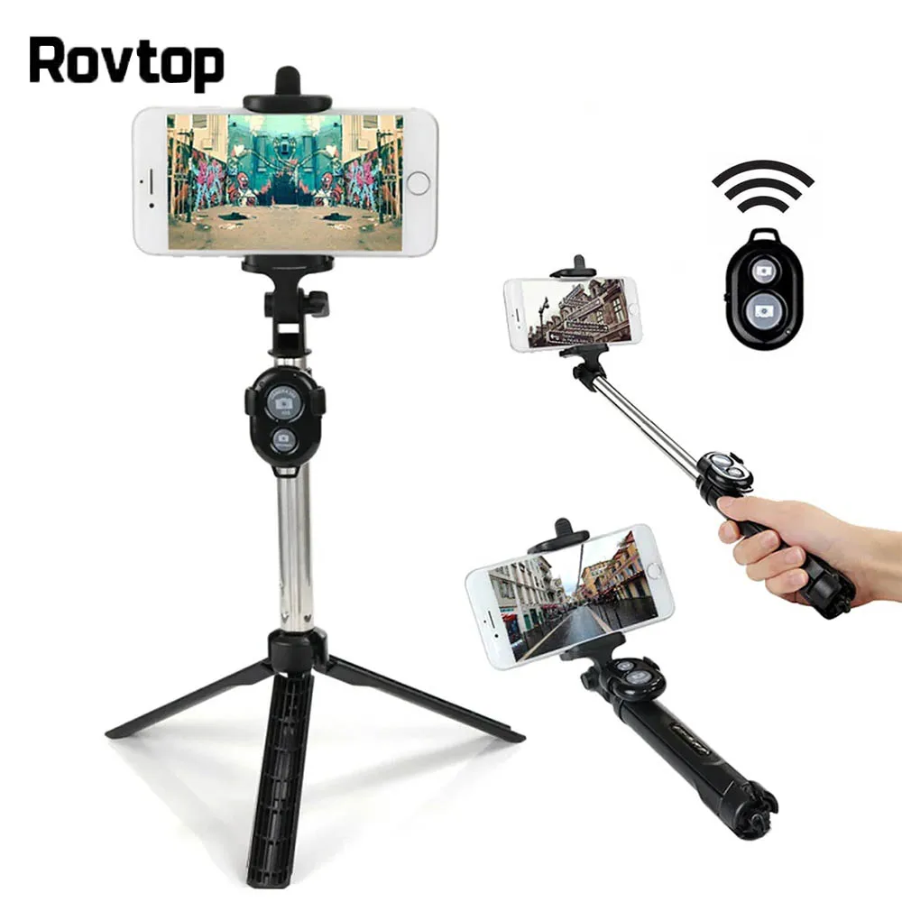 Rovtop Универсальный штатив монопод селфи-палка Bluetooth выдвижная для Iphone Android система