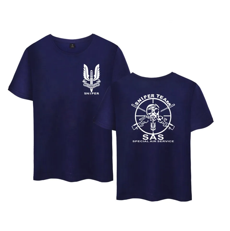 British Army Special Air Service insignia Tshirt Men Cotton Fashion Casual Clothing S.A.S SAS SNIPER TEAM Short Sleeve T-shirt | Мужская