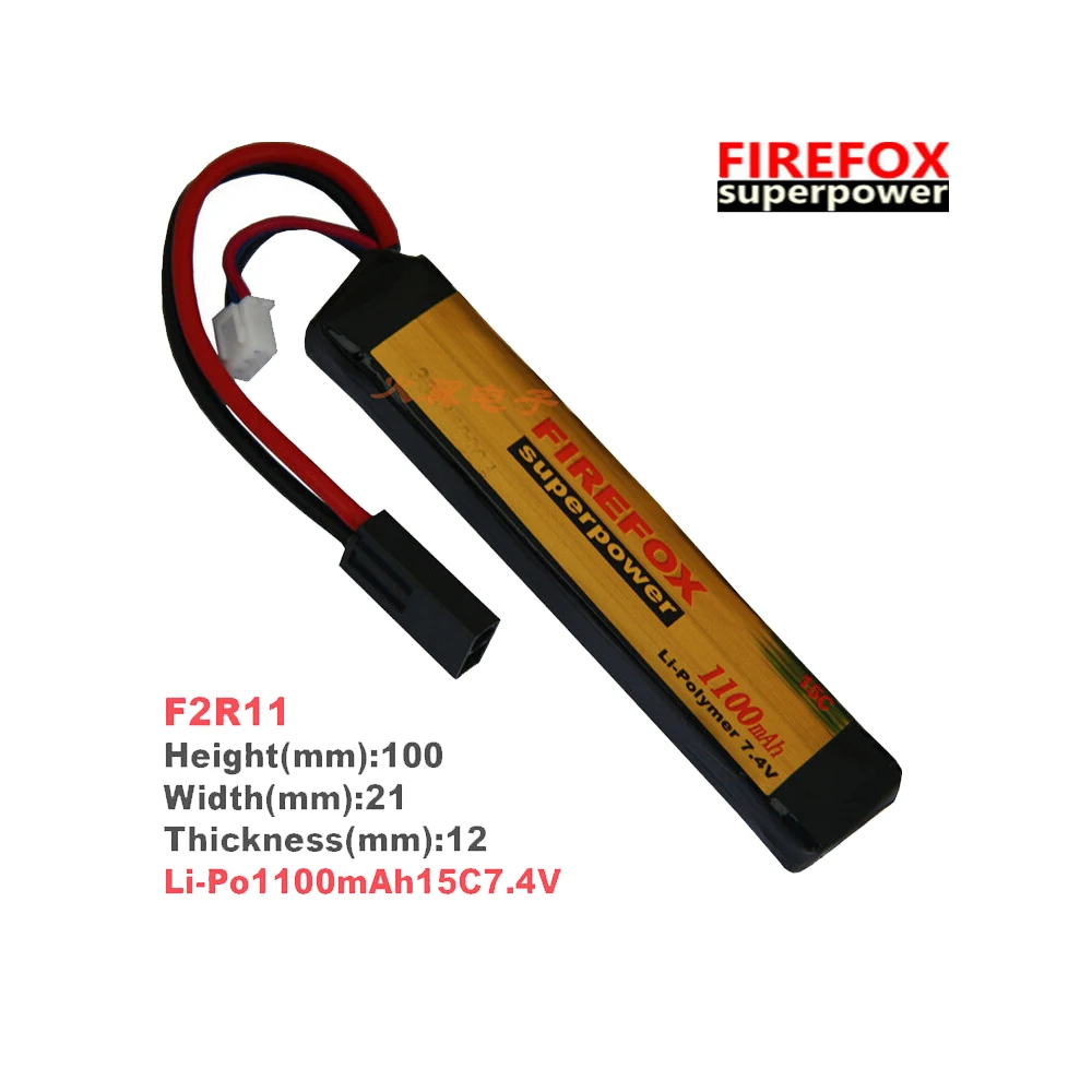 1 шт. 100% Оригинальная батарея FireFox 7 4 в 1100 мАч 15C Li Po AEG Airsoft F2R11|Комплекты батарей| |