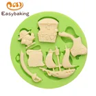 Декоративно-прикладное искусство Пиратская серия цельный тема лодка попугай серп чашка украшение торта силиконовые формы для помадки