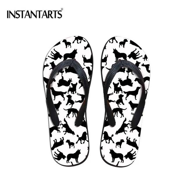 CC3378AB INSTANTARTS/женские летние резиновые Вьетнамки с рисунком собачек; Модные женские пляжные шлепанцы; Домашние Вьетнамки для девочек - Цвет: CC3378AB