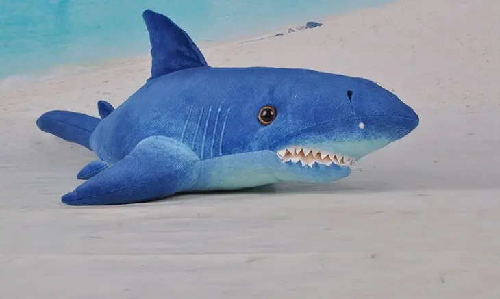 

cartoon shark plush toy about 55cm dark blue shark doll birthday gift b0349
