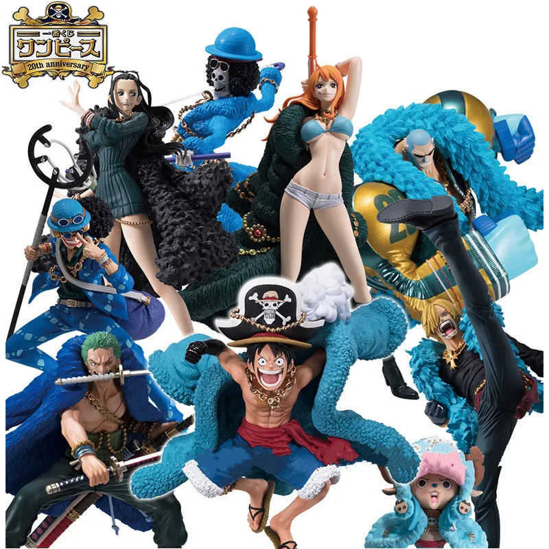 Экшн фигурка из ПВХ Аниме One Piece 20 лет нами Луффи Брук сандзи Робин чопер синяя