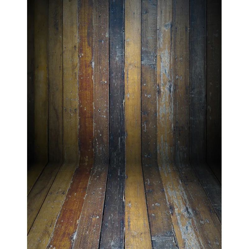 5x7FT винтажный фон для студийной фотосъемки с изображением темных деревянных