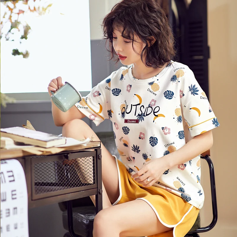 summer pajamas Женские пижамные комплекты Лето хлопок Мультяшные короткие пижамы Домашняя одежда Пижама с животными женские пижамы женские шорты - Цвет: summer pajamas