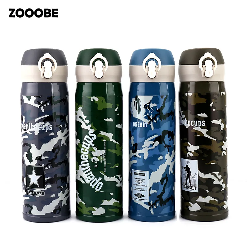 ZOOOBE 500 мл камуфляжные термосы Термосы Из Нержавеющей Стали Изолированная кружка