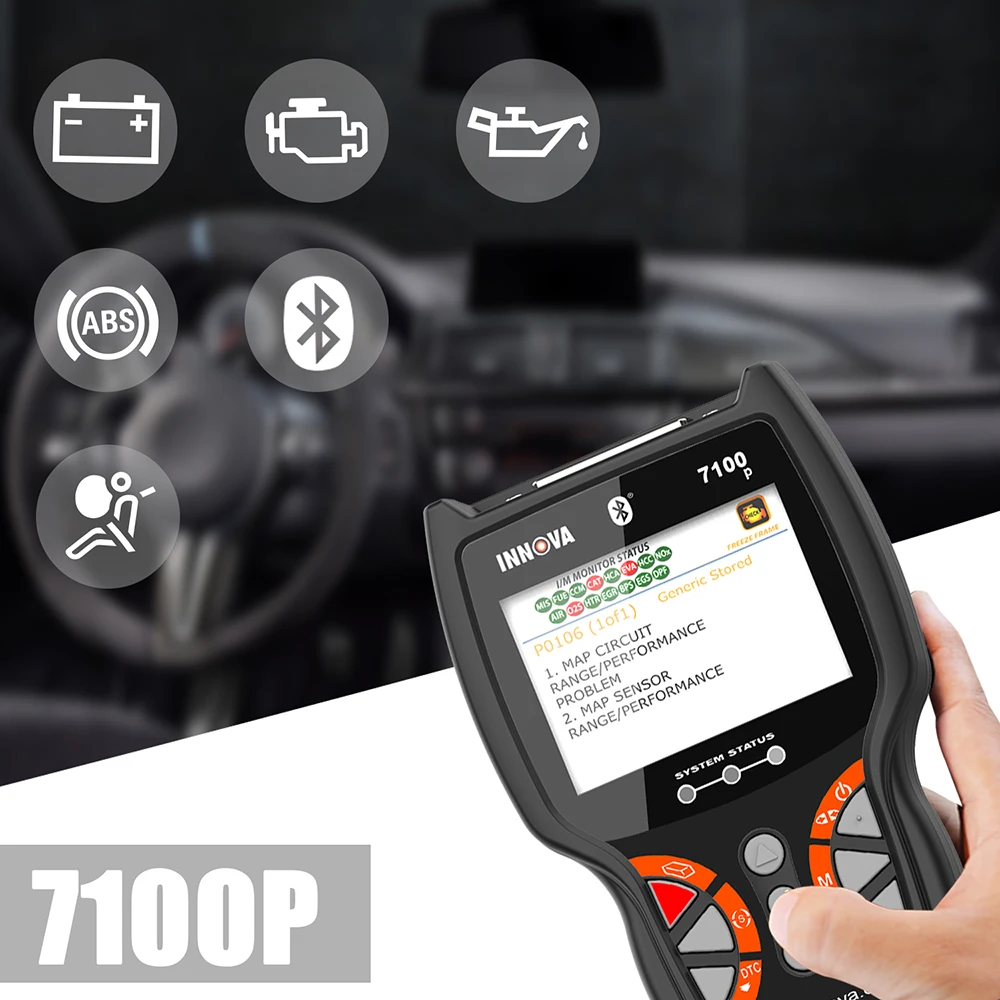 Innova 7100 P OBD2 сканер OBD 2 диагностический двигателя автомобиля ABS подушки