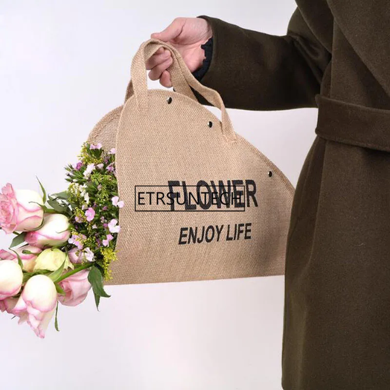5 шт. сумка для переноски цветов льняная Портативная упаковки | Дом и сад
