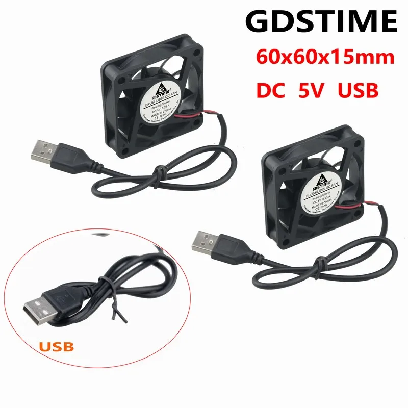 5 шт. Gdstime в 60 мм x 15 6015S Бесщеточный вентилятор охлаждения постоянного тока 60x60x15 6015