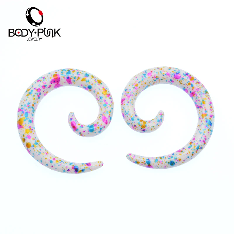 Спиральные растяжки для пирсинга тела в стиле панк Растяжитель ушей из белого