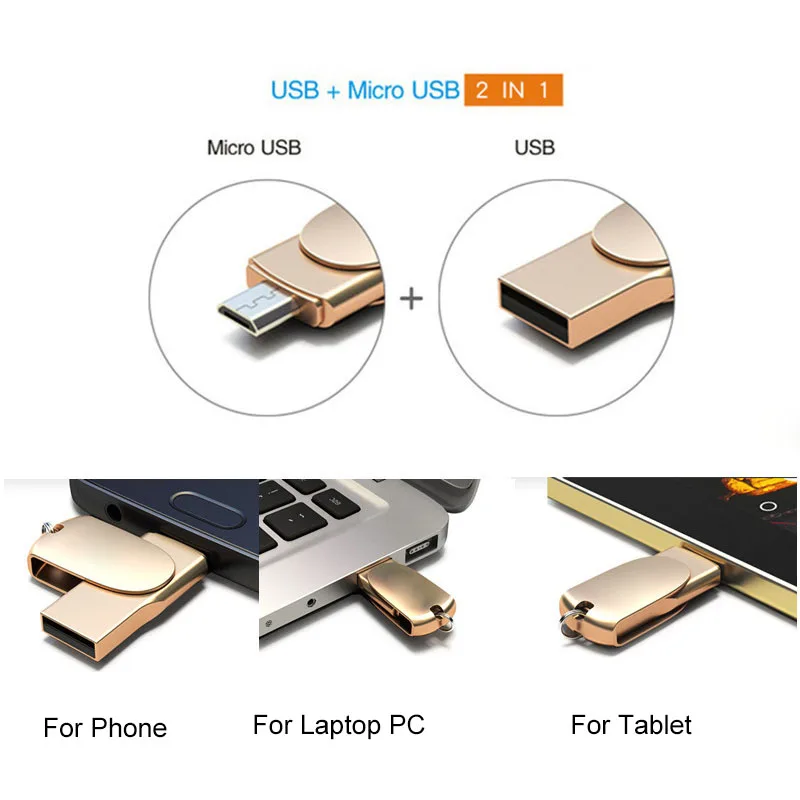 USB флеш накопитель UMY 64 ГБ ключ для телефона Android металлический 16 32 микро u диска|USB
