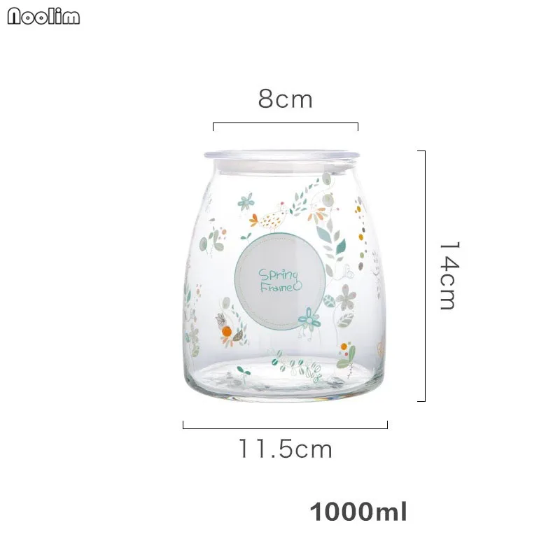 1000ml Прозрачная герметичная для хранения специй коробка Чай Кофе сахарный контейнер Стекло Еда крышки для банок для хранения банку может бутылка Кухня Органайзер - Цвет: 1000ml