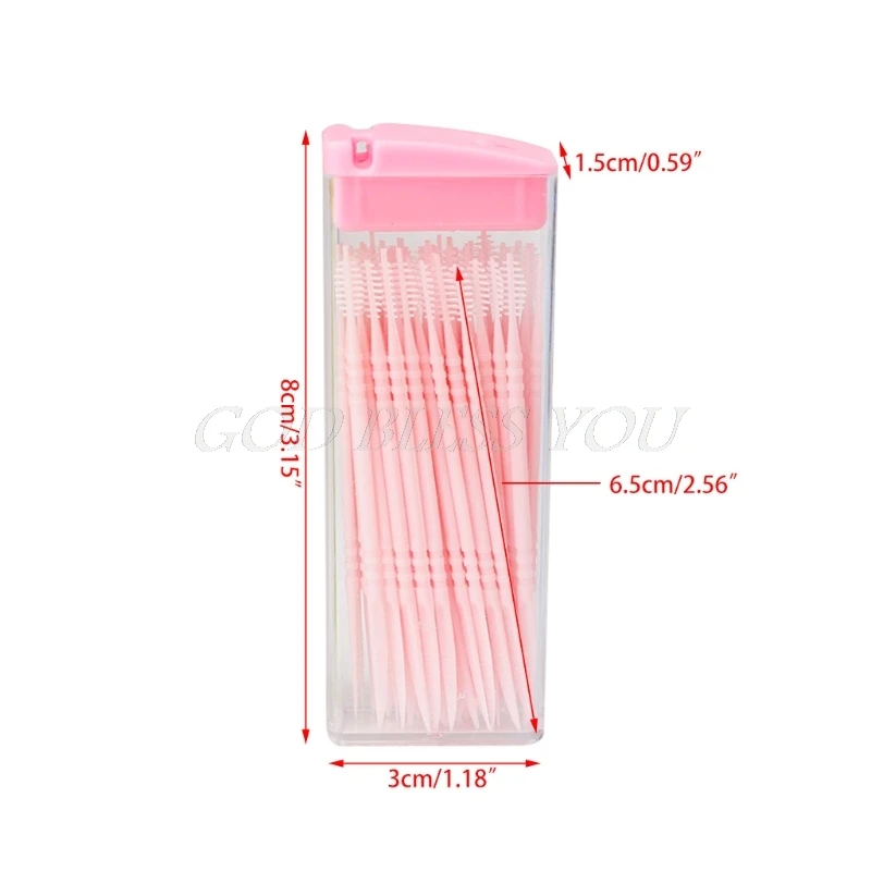 

50Pcs / box Double-headed Dental Brush Teeth Sticks Floss Pick Toothpick Drop Shipping