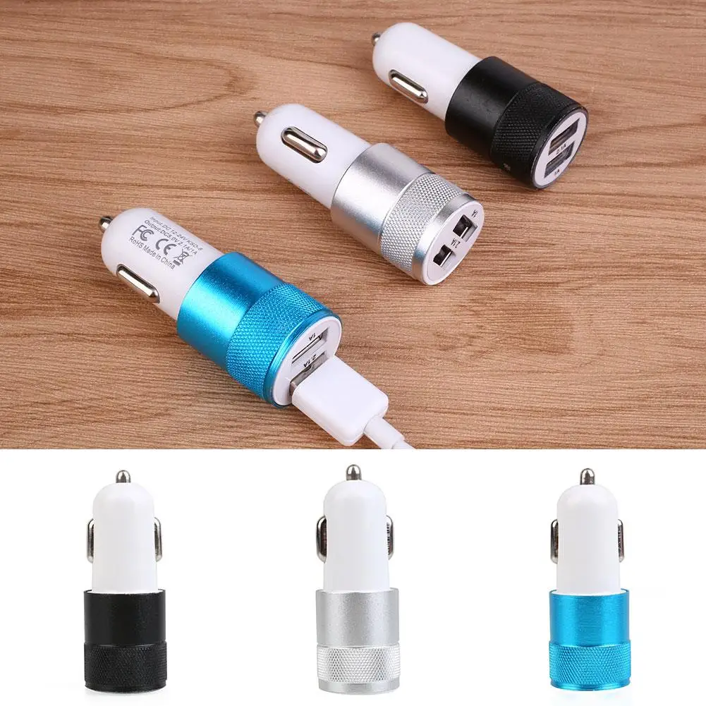 2 в 1 Dual USB Автомобильное зарядное устройство гнездо быстрой зарядки Зажигалка 2.1A Универсальный