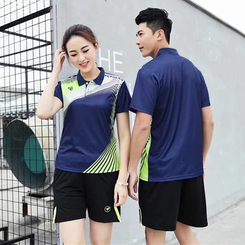 ZMSM женский/мужской отложной воротник одежда для бадминтона набор для настольного тенниса тренировочный костюм теннисные майки шорты и юбки спортивная одежда Y126