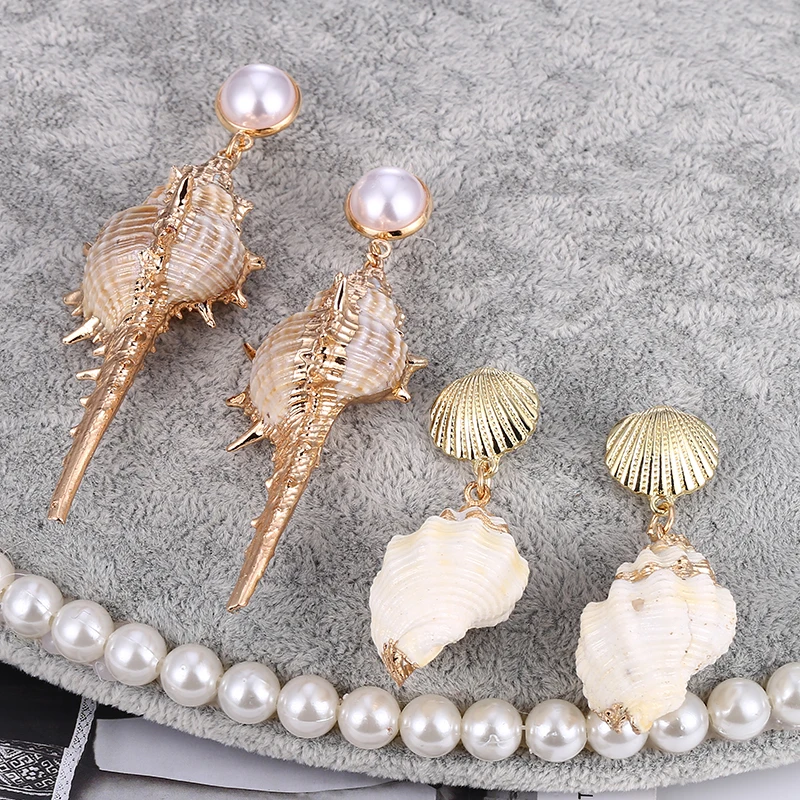 Женские серьги-капли из ракушек Sea Conch новые серьги-подвески в виде большого круга