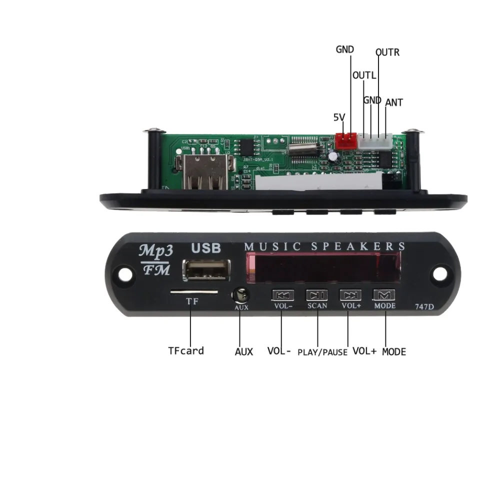 Bluetooth 12 в MP3 Wma декодер плата модуль mp3 поддержка FM SD USB AUX аудио плеер для