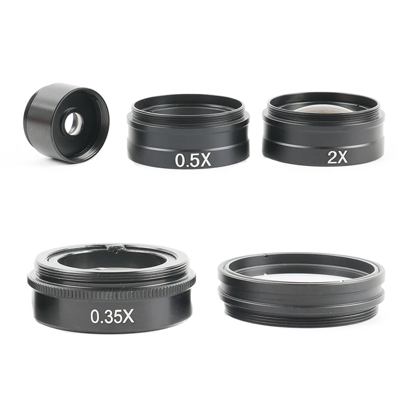 

0.35X 0.5X 1X 2.0X Glass Barlow Auxiliary Objective Lens with 2.5X Eyepiece Lens For 10A 200X 180X 120X 300X C MOUNT Lens