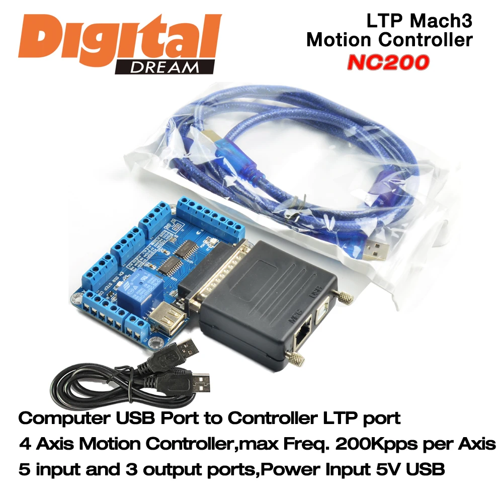 USB motion контроллер с breakboard для Mach3 программного обеспечения 200 Kpps ЧПУ |
