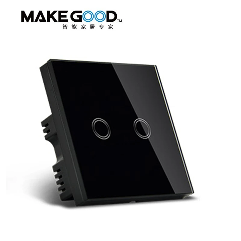 MakeGood сенсорный выключатель 2 банды 1 способ rystal стекло переключатель панель один