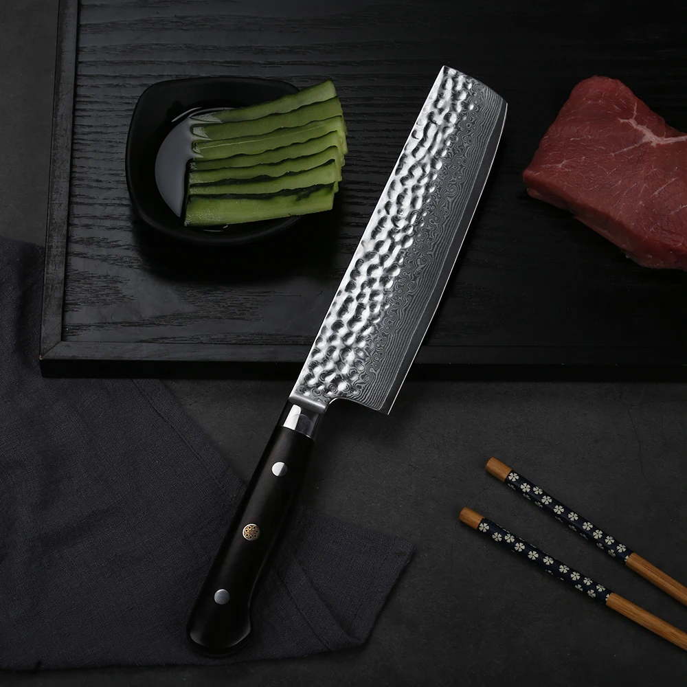 7 дюймовые овощные ножи TURWHO Nakiri японский Профессиональный кухонный нож из