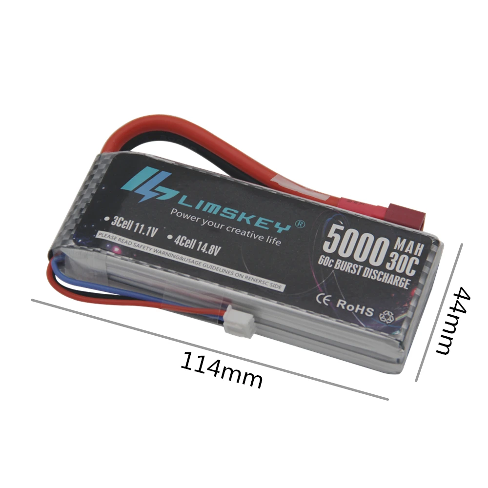 2 шт. литий полимерные аккумуляторы 2S 7 4 в 5000 мАч 30C Max 60C для Wltoys 12428 12423