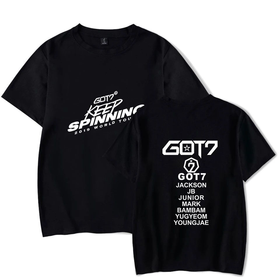 2019 KPOP GOT7 WORLD TOUR держать новая модель 2D принтом Футболка для женщин/мужская одежда