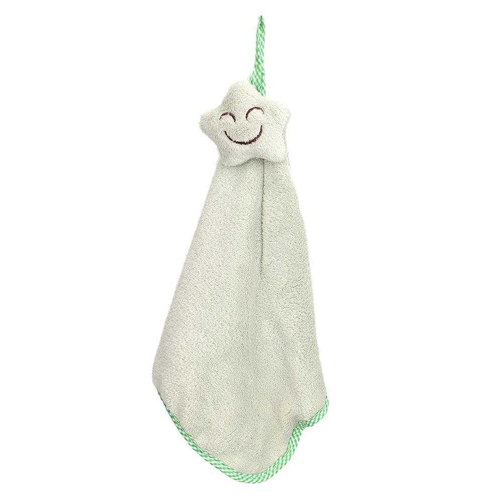 HOOMIN подвесные полотенца для рук Dishcloths коралловые бархатные милые звезды кухонное полотенце без ворса улыбающееся лицо водопоглощение