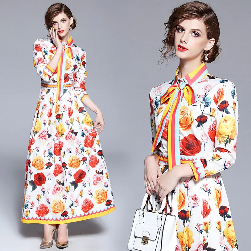 LARCI Новый 2018 Дизайнер взлетно посадочной полосы платье макси Для женщин с