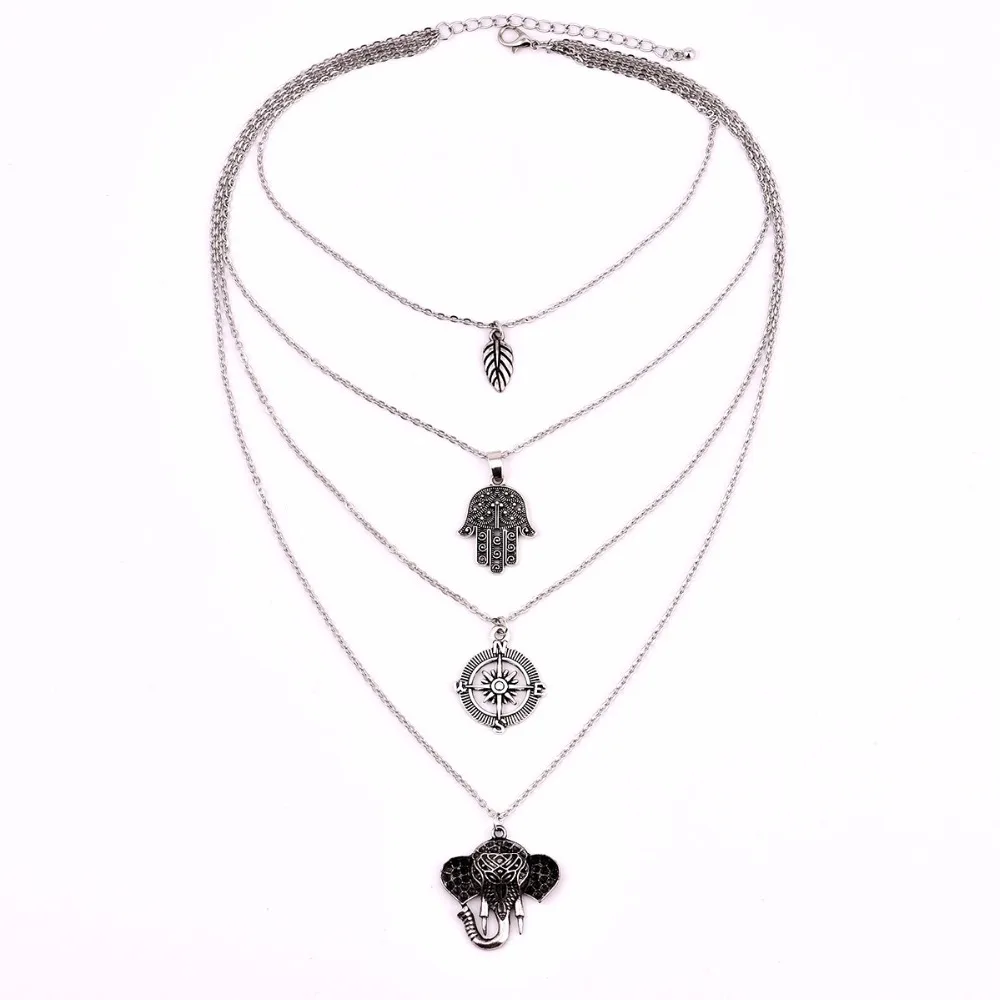 Silver color Choker Necklace for women Long Simple Boho Pendant Chain Necklaces &amp Pendants Lace velvet chokers Fashion Jewelry |