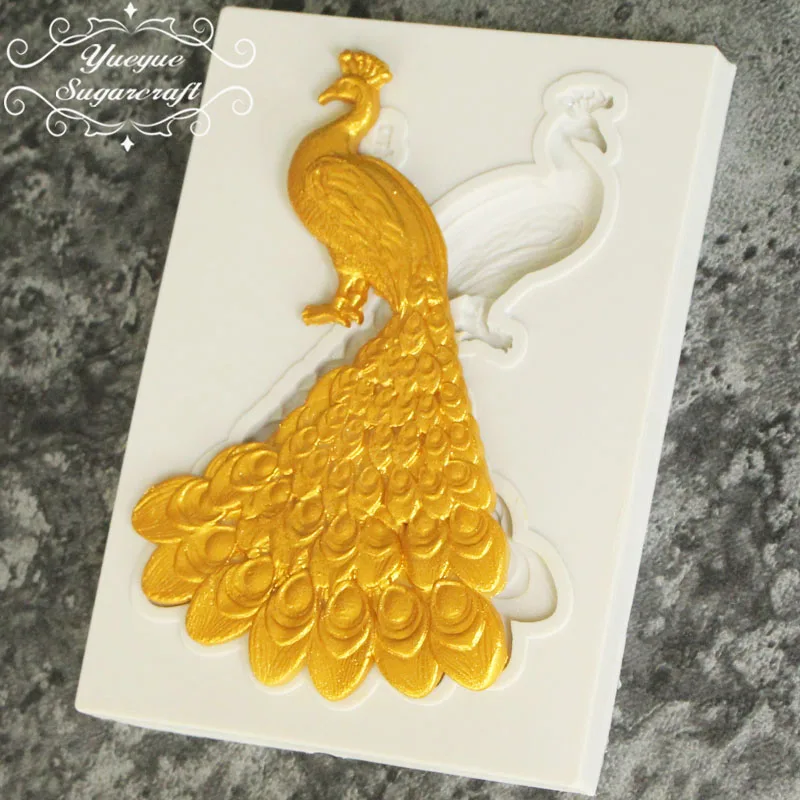 Yueyue Sugarcraft Павлин силиконовая форма помадка форма для украшения торта инструменты форма для шоколадной мастики