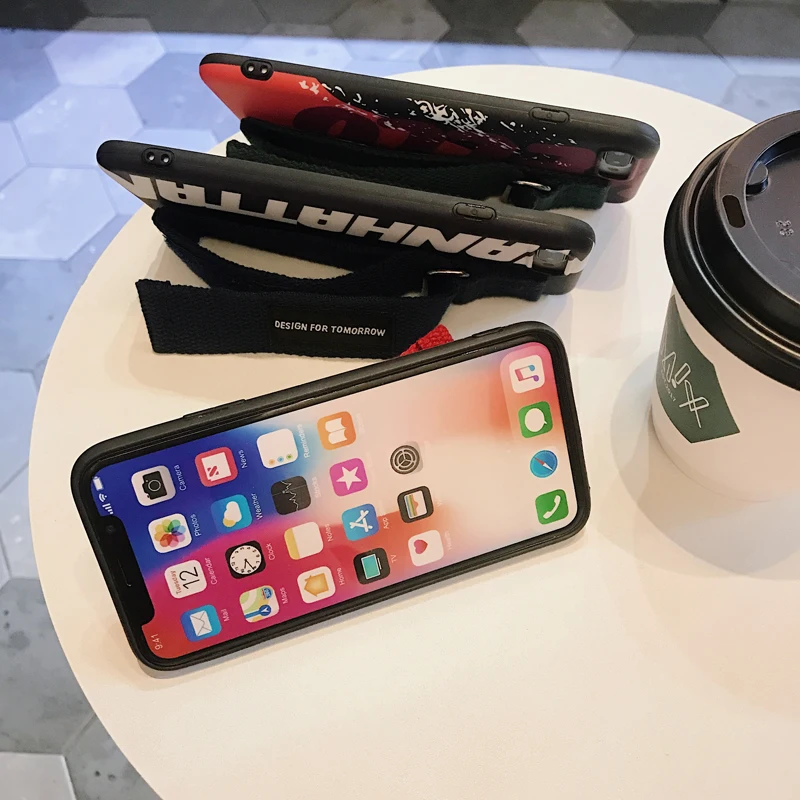 Модный корейский ремешок на запястье мягкий чехол для iphone 6 6S plus 7 7plus 8 8plus X