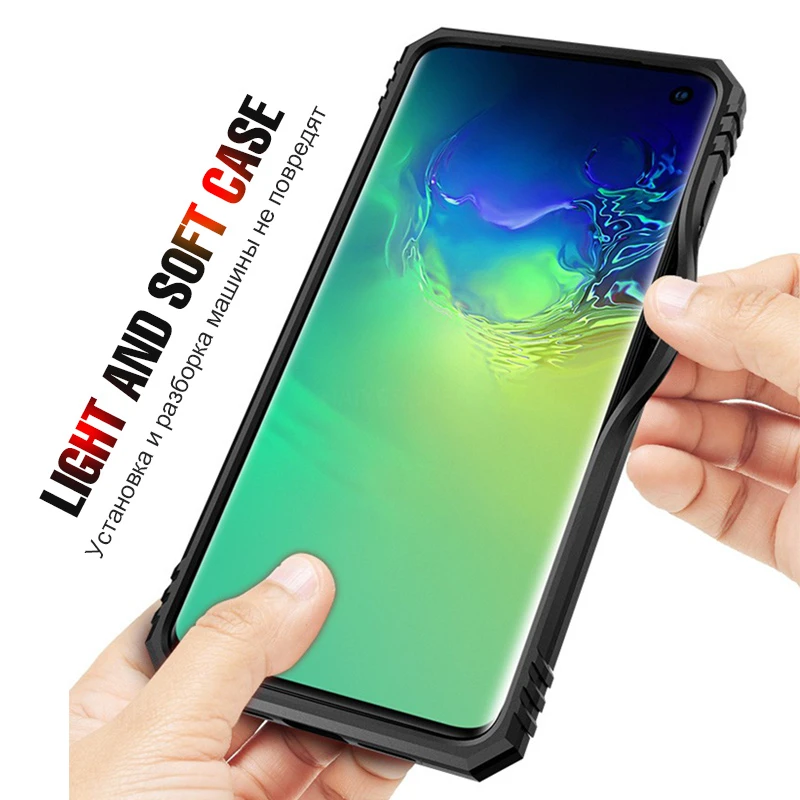 Роскошный ударопрочный магнитный автомобильный чехол с кольцом для Samsung S10 S9 S8 Plus