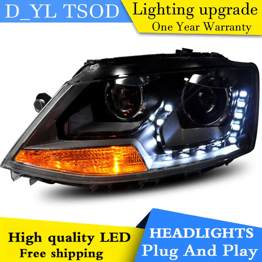 Автомобильный Стайлинг для VW Jetta 2012-2015 светодиодные фары головная лампа Angel eye led drl