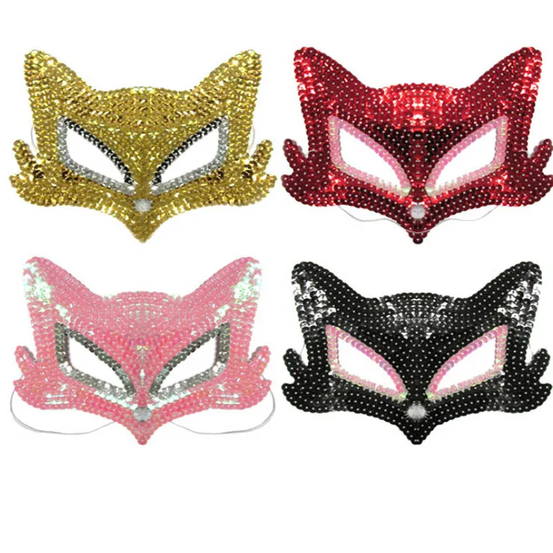 Девушки леди женщина блесток Кот лиса маска для лица мяч маски вечеринки