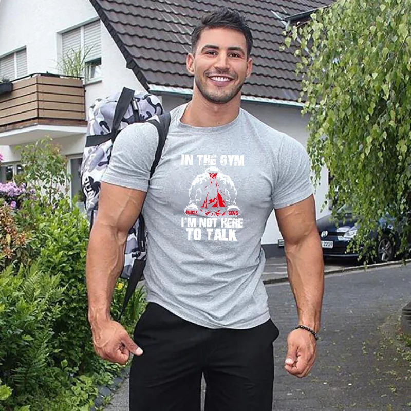 Футболка Muscleguys Мужская для фитнеса хлопковая тенниска с коротким рукавом модная