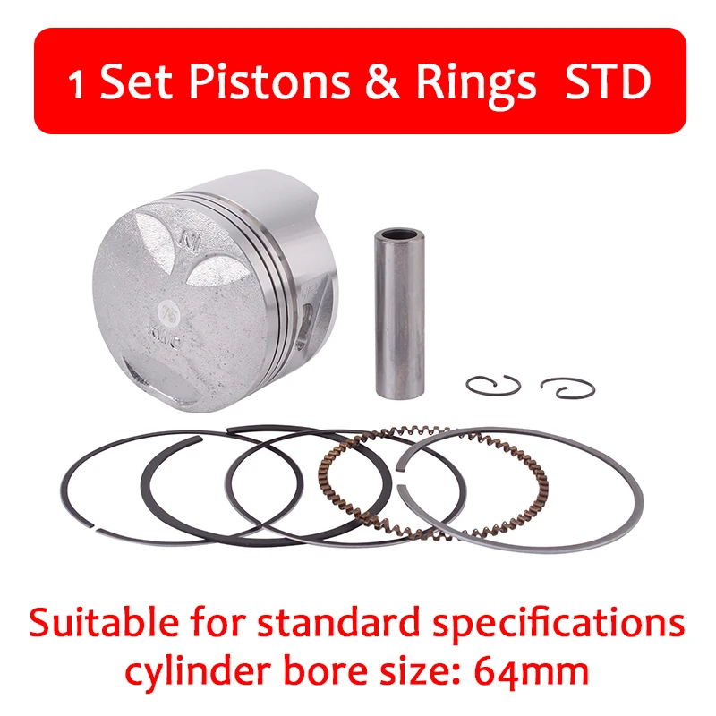 1set Piston Ring STD Детали двигателя мотоцикла поршни кольца набор 64 мм STD Стандарт+ 25+ 50+ 75 Размер цилиндра для Honda Steed400 BROS400 Shadow400 - Цвет: 1set Piston Ring STD