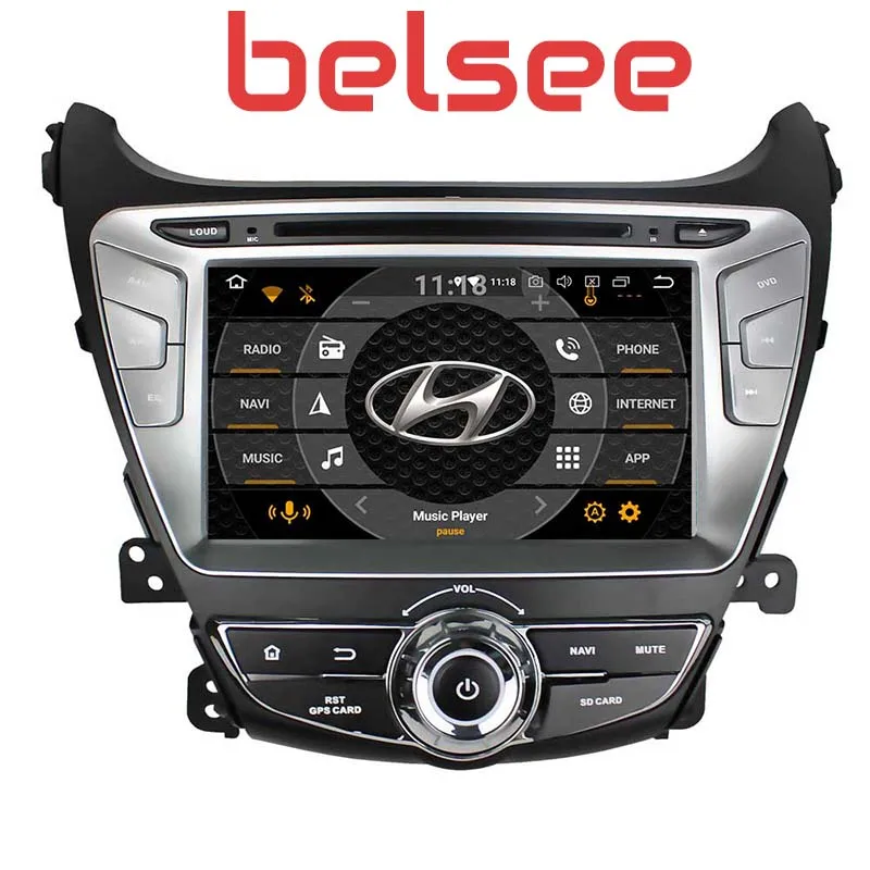 Головное устройство Belsee для Hyundai Elantra 2014 2015 android 8 0 IPS сенсорный экран Радио