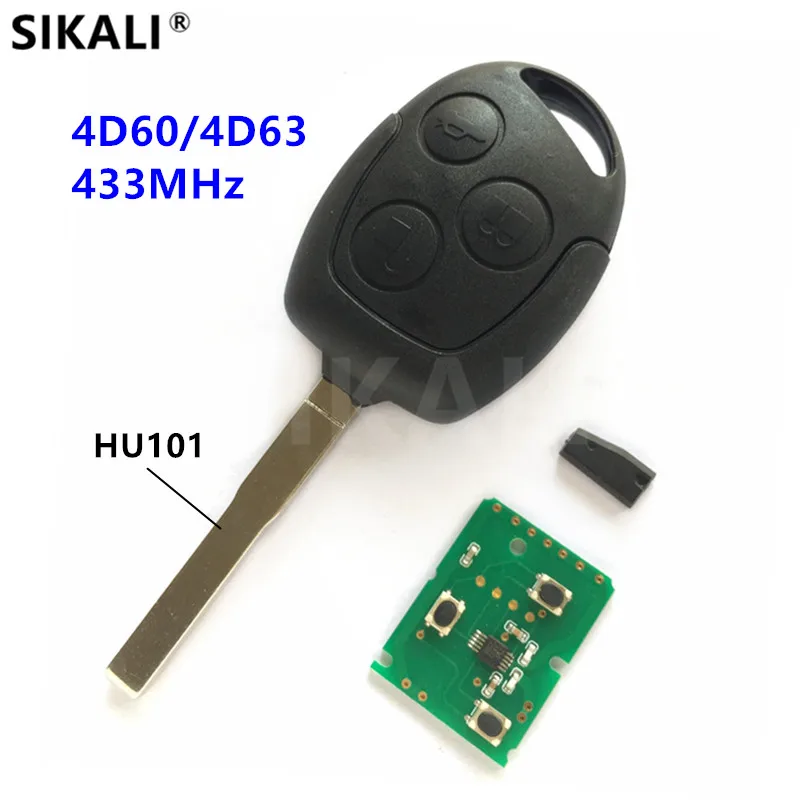 Дистанционный ключ DIY для Ford C Max D Fusion S Focus Mondeo Fiesta Galaxy KA чип 4D60 или 4D63 433 МГц лезвие