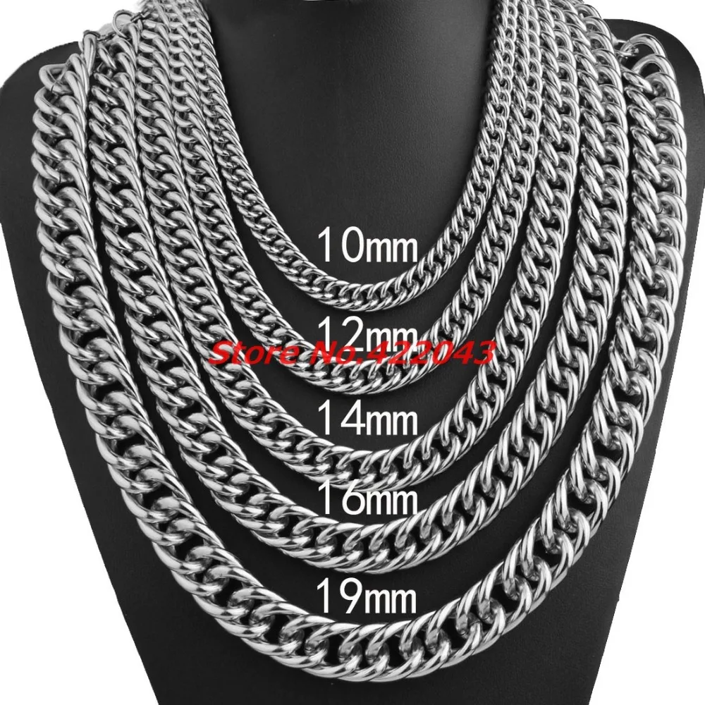 Цепочка кубинская из нержавеющей стали ожерелье с кубинским панцирным плетением