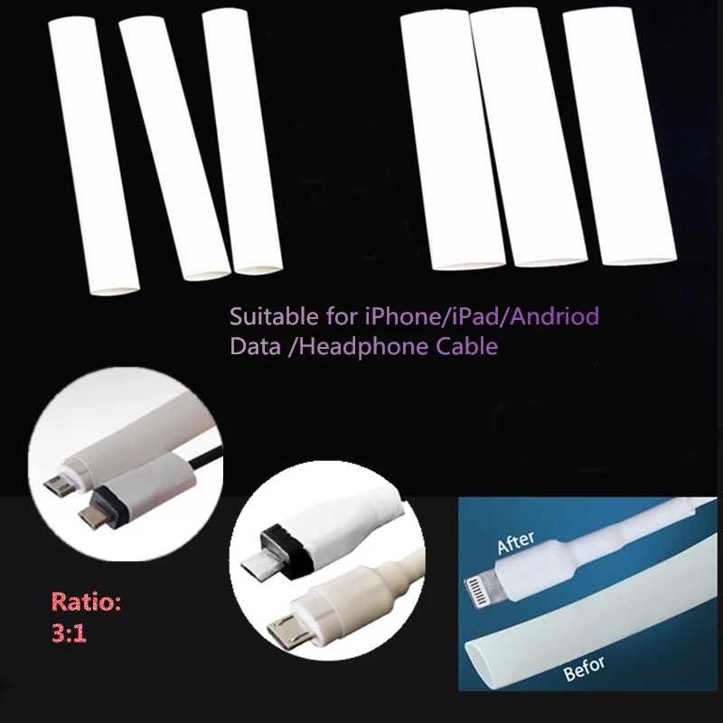 

32PCS for iphone Cable Android Cable protector usb cable wire organizer winder Heat Shrink Tube Sleeve for iPad iPhone Cable