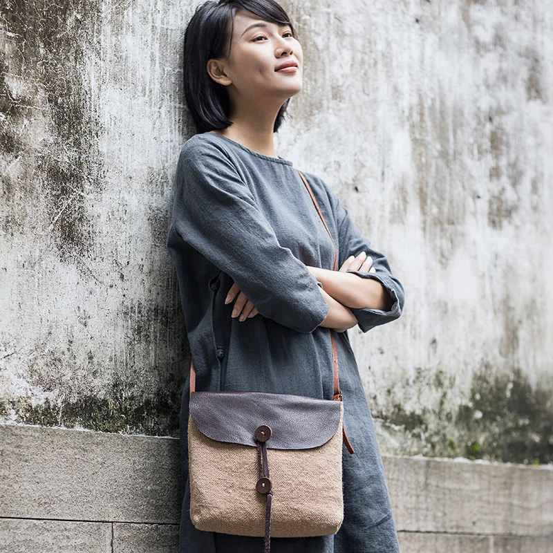2019 женские хлопковые холщовые сумки через плечо повседневные маленькие льняные