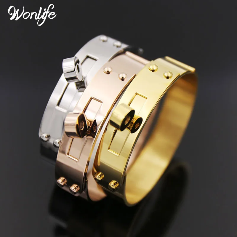 Wonlife New Jewelry Circle Ring Wide Cuff Bracelet Noeud armband Gold color Bangle For Women Bracelets Manchette | Украшения и