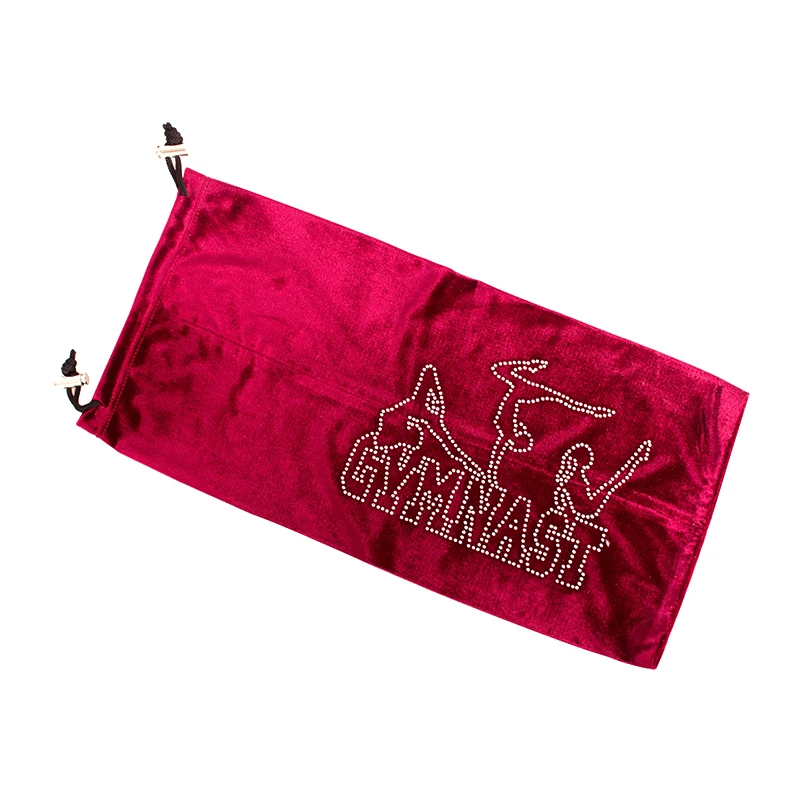 wine red Художественная палочка гимнастическая сумка 24 цвета RG профессиональная защита бархатная ткань аксессуары три спортзала Девушка Стразы - Цвет: wine red