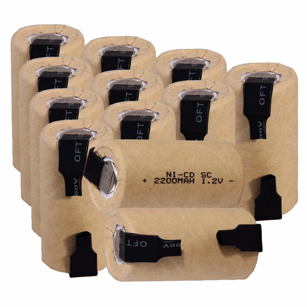12 шт. SC 2200mah 1 2 v батареи NICD для makita bosch B &amp D Hitachi metabo dewalt электроинструменты