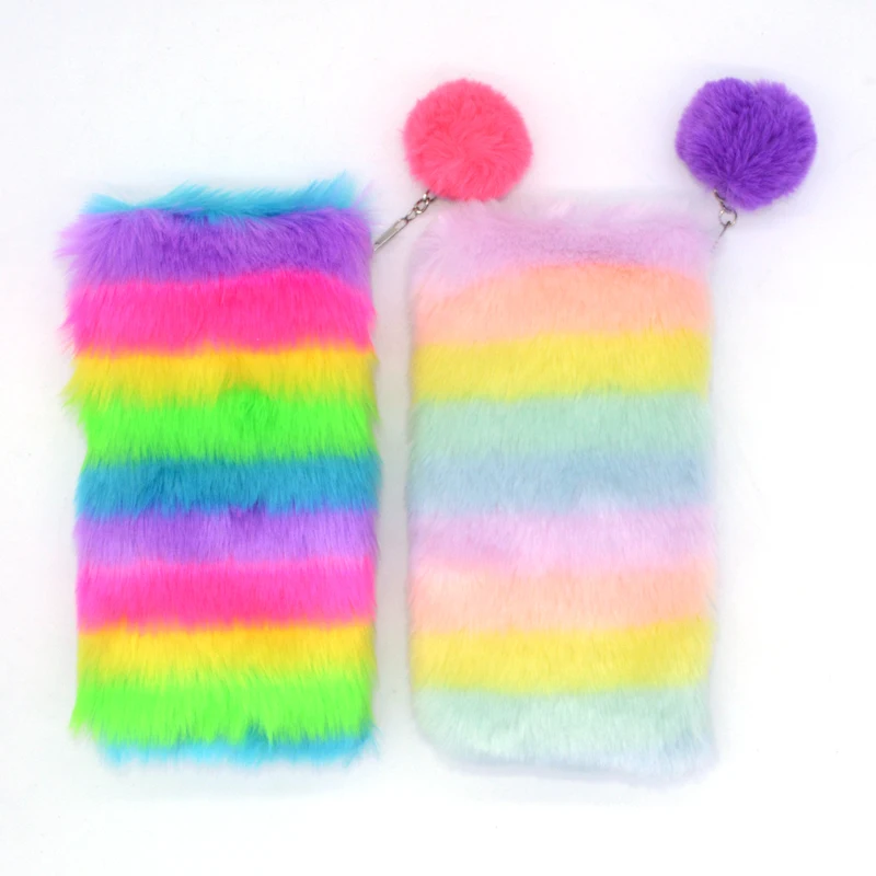Плюшевый чехол-карандаш Pennenzak Kawaii Pennen Etui Estuche Escolar Astuccio School Pensil Bag Lapices Estuches Laser Rainbow |