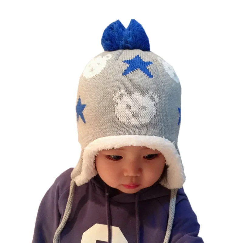 New Baby Girls Boys Hats Cartoon Bear Kids Baby Winter Autumu Hats Bonnet Enfant Hat For Children Baby Muts