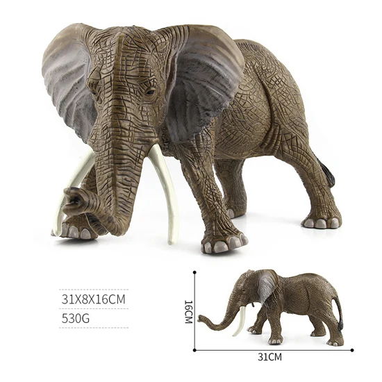 Elephant Большой размер, детские игрушки из искусственного зоопарка, фигурка тигра, Льва, модель пластикового дикого животного, кукла для стола, декоративные детские игрушки - Цвет: Elephant