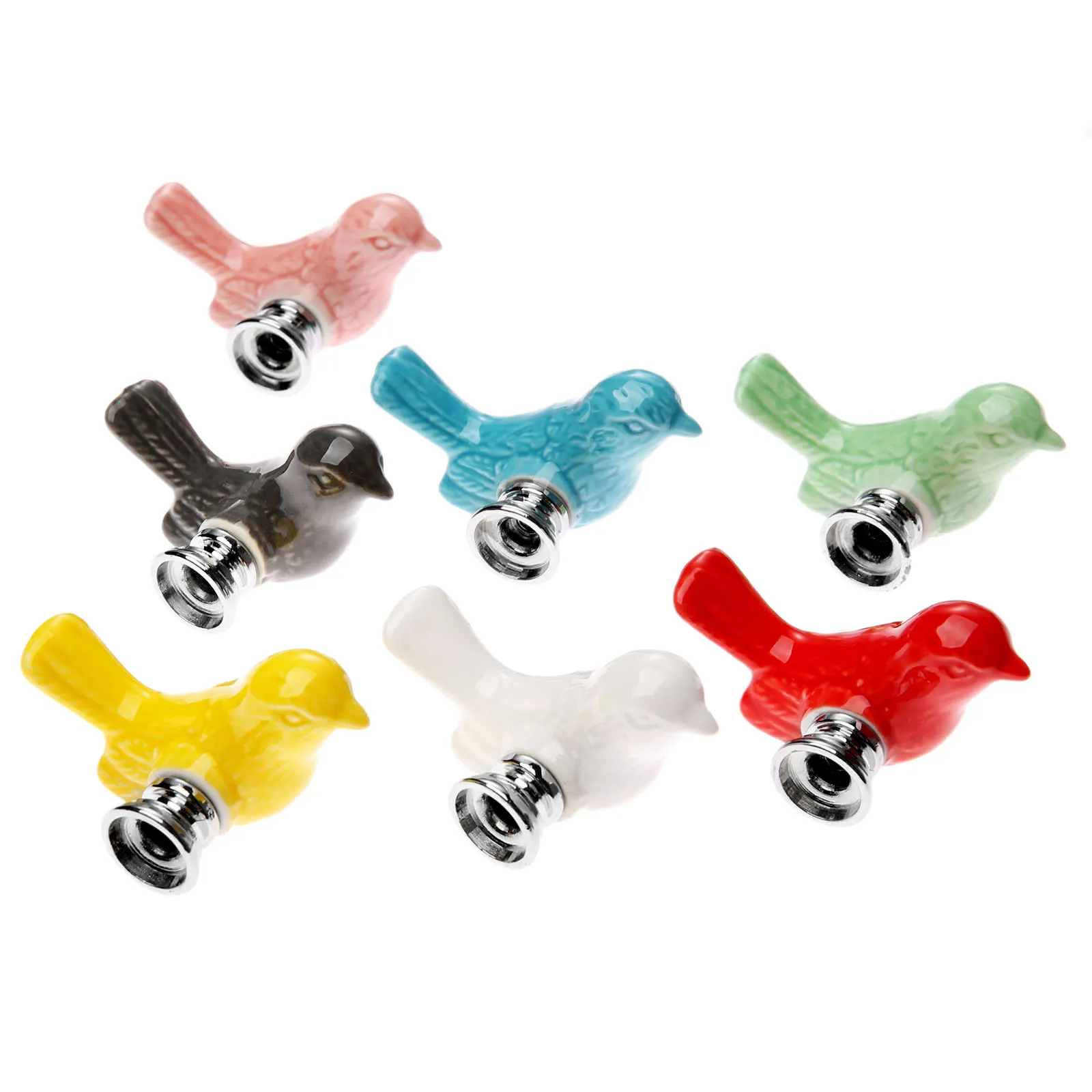 1Pc Birds Ceramic Knobs Dresser Knob Drawer Pulls Handles Colorlful Cupboard Kids Cabinet Handle Furniture Home Decor | Обустройство